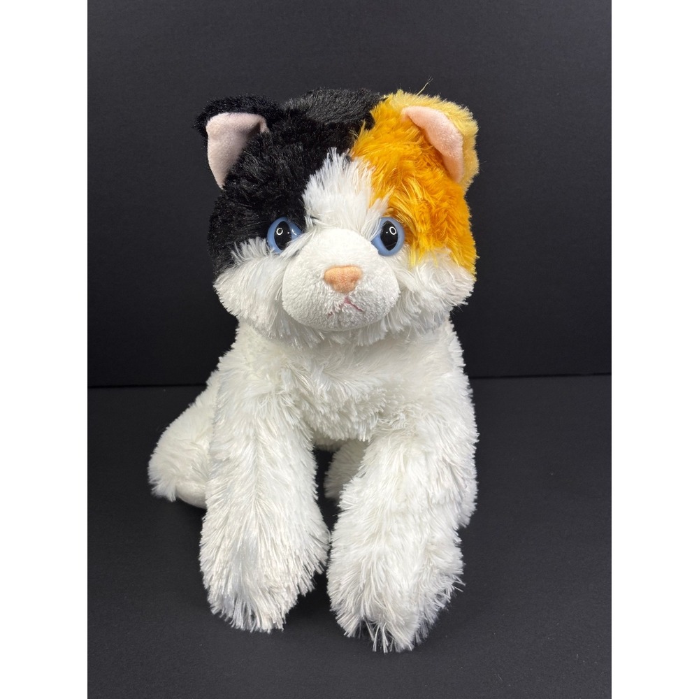 Aurora World Calico Cat Black White Orange Plush Stuffed Animal Blue Eyes
